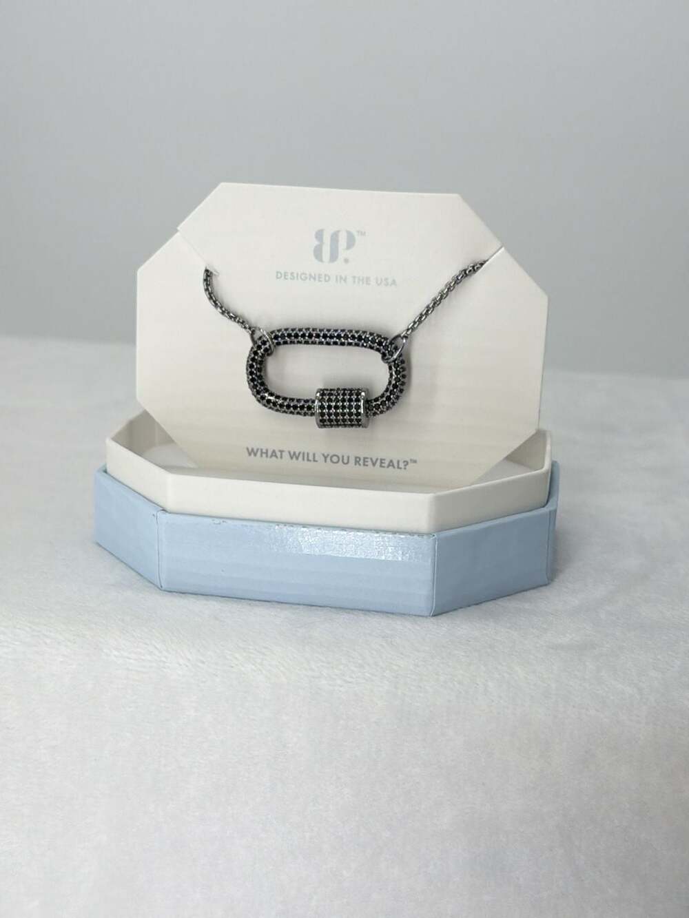 BP Exclusive Bringback Black Onyx CZ Pave Carabiner on Hematite